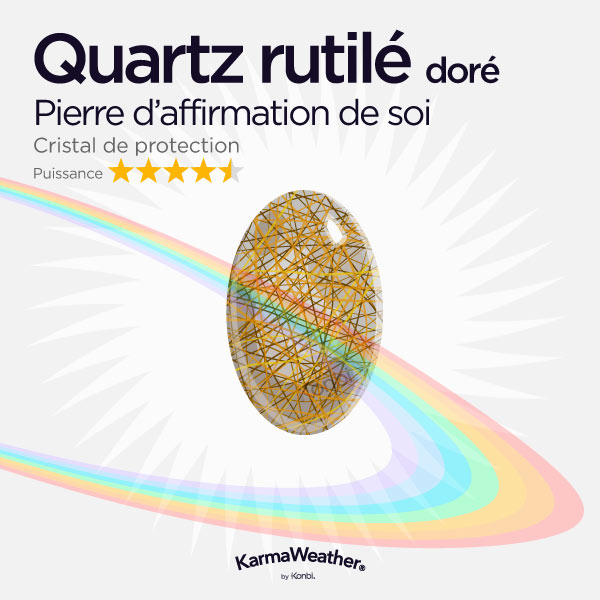 Quartz rutilé doré