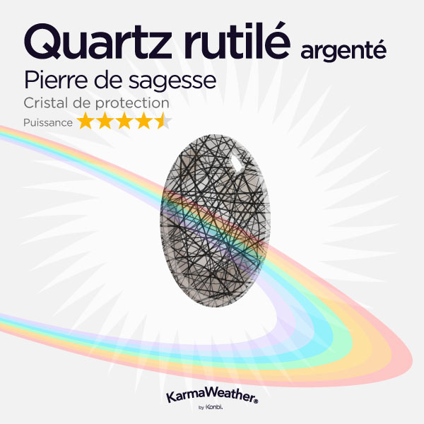 Quartz rutilé argenté
